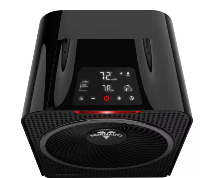 Forced Air Velocity 5 Whole Room 1500-Watt 5118 BTU Electric Space Fan Electric Heater Furnace, Black - Image 2
